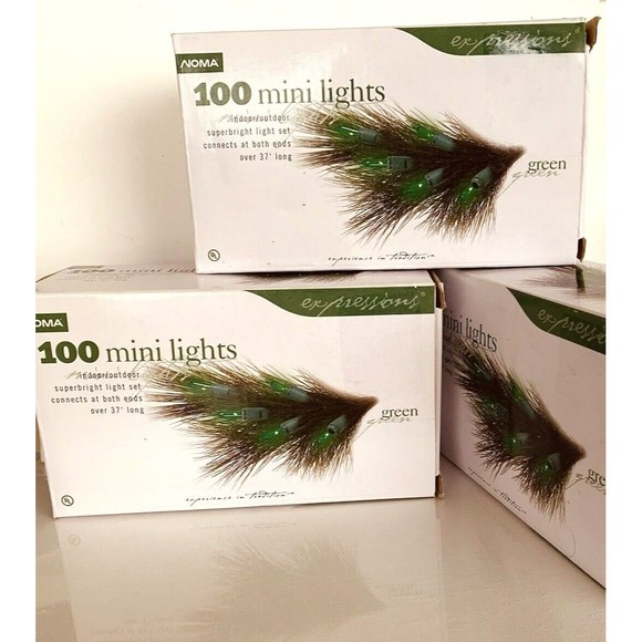 Noma Green Mini Lights String (3) 100 Count Boxes St Patrick's Super Bright T5 - Picture 9 of 10